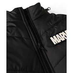 Pine Kids Lucas Woven Hooded Padded Jacket with Full Sleeves and Marvel Badge - White