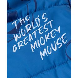 Pine Kids Disney Woven Winter Jacket with Full Sleeves and Mickey Mouse Print in Blue for 5-6 Years