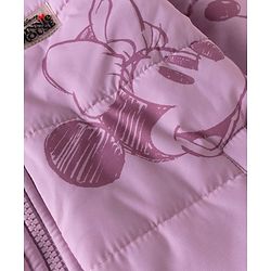 Pine Kids Disney Woven Full Sleeves Padded Hooded Winter Jacket With Minnie Mouse Graphic & Badge - Pink