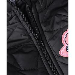 Pine Kids Disney Woven Full Sleeves Padded/Quilted/ Winter Jacket with Stitch Patch & Star Print - Black