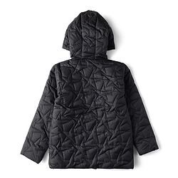 Pine Kids Disney Woven Full Sleeves Padded/Quilted/ Winter Jacket with Stitch Patch & Star Print - Black