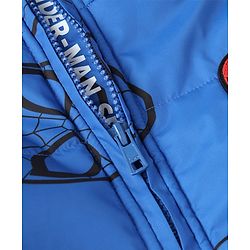 Pine Kids Marvel Woven Winter Jacket with Full Sleeves and Spiderman Print in Blue for 4-5 Years