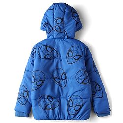 Pine Kids Marvel Woven Winter Jacket with Full Sleeves and Spiderman Print in Blue for 4-5 Years
