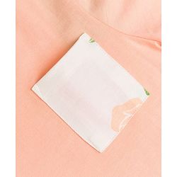 Pine Kids Cotton Knit Half sleeves T-Shirt & Pajama Night Suit With Floral Print -  White & Peach