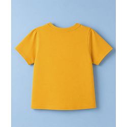 Pine Kids Cotton Knit Half Sleeves T-Shirt & Pyjama Night Suit With Floral Print - Yellow