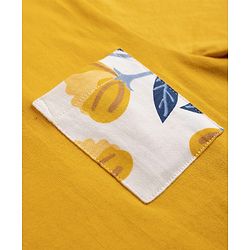 Pine Kids Cotton Knit Half Sleeves T-Shirt & Pyjama Night Suit With Floral Print - Yellow