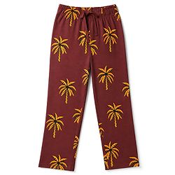 Pine Kids Cotton Knit Half Sleeves Co-Ords T-Shirt & Pyjama Night Suit with Coconut Tree Print - Brown