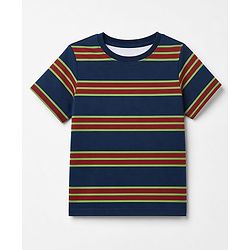 Pine Kids Cotton knit Half Sleeves Striped T-Shirt & Pyjama Night Suit - Navy Blue