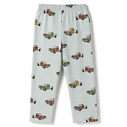 Pine Kids Cotton knit Half Sleeves Co-Ords T-Shirt & Pyjama Night Suit with Vehicle Print - Sky Blue