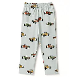 Pine Kids Cotton knit Half Sleeves Co-Ords T-Shirt & Pyjama Night Suit with Vehicle Print - Sky Blue