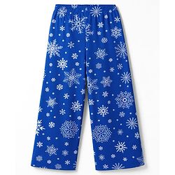 Pine Kids Cotton Knit Full Sleeves Shirt & Pajama Co-Ords Night Suit With Snowflakes  Print - Blue