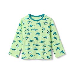 Pine Kids 100% Cotton Knit Full Sleeves T-Shirt & Pyjama Co-Ords Set With Whale Print - Limegreen