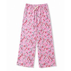 Pine Kids Cotton Knit Half Sleeves Top & Pyjama Night Suit with Heart, Text & Floral Print - Pink