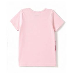 Pine Kids Cotton Knit Half Sleeves Top & Pyjama Night Suit with Heart, Text & Floral Print - Pink