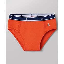Pine Kids Cotton Elastane Knit Stripped Briefs with Airplane Print Pack of 3 - Blue Orange & Light Blue