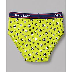 Pine Kids Cotton Elastane Knit  Male Briefs With  Football Print Pack of 3-Blue