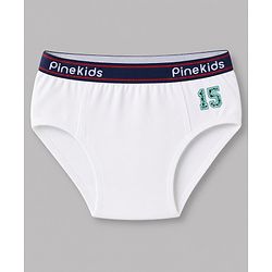 Pine Kids Cotton Elastane Knit  Male Briefs With  Football Print Pack of 3-Blue