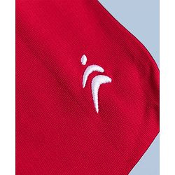 Pine Active Terry Knit Above Knee Length Solid Color Performance Shorts - Red