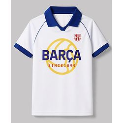 Pine Active Knit Half Sleeves Football Tee With Text Print - White