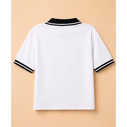 Pine Active Knit Football Half Sleeves Text Printed T-Shirt - White
