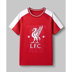 Pine Active Knit Half Sleeves Football T-Shirt With Text Print - Red