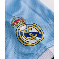 Pine Active Knit Half Sleeves Realmadrid Text Print Football T-Shirt - Light Blue
