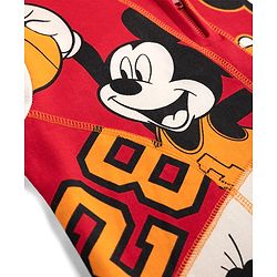 Pine Kids Disney 100% Cotton Knit Full Sleeves Hooded Sweatshirt With Mickey Mouse & Friends Graphic - Red