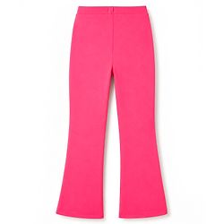 Pine Kids Cotton Lycra Knit Full Length Solid Flared Leggings - Dark Pink