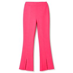 Pine Kids Cotton Lycra Knit Full Length Solid Flared Leggings - Dark Pink