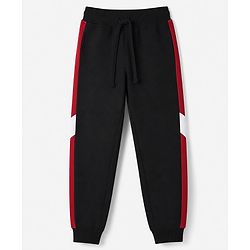 Pine Kids Cotton Knit Full Length Solid Lounge Pant - Black