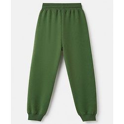 Pine Kids Cotton Knit Solid Full Length Lounge Pant in Olive Green