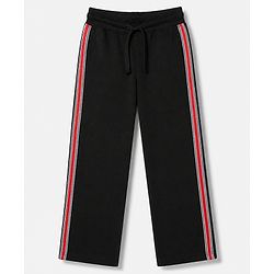 Pine Kids Knit Full Length Track Pant With Tape Detailing - Black