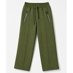 Pine Kids Knit Full Length Solid Lounge Pant - Olive Green