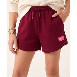 Pine Kids 100% Cotton Looper Knit Solid Shorts - Burgundy
