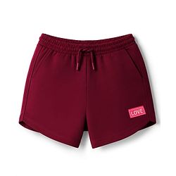 Pine Kids 100% Cotton Looper Knit Solid Shorts - Burgundy