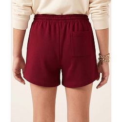 Pine Kids 100% Cotton Looper Knit Solid Shorts - Burgundy