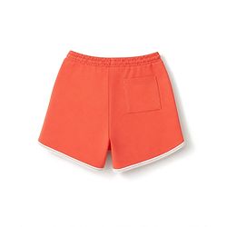 Pine Kids 100% Cotton Looper Knit Solid Shorts With Lace - Peach