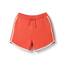 Pine Kids 100% Cotton Looper Knit Solid Shorts With Lace - Peach