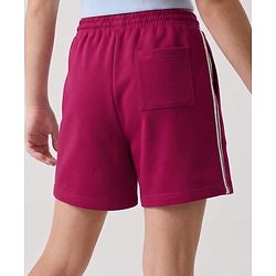 Pine Kids 100% Cotton Looper Knit Solid Shorts With Text Print - Brown