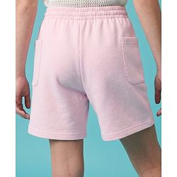 Pine Kids 100% Cotton Looper Knit Solid Shorts With Side Pockets - Light Pink