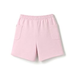 Pine Kids 100% Cotton Looper Knit Solid Shorts With Side Pockets - Light Pink