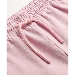 Pine Kids 100% Cotton Looper Knit Solid Shorts With Side Pockets - Light Pink