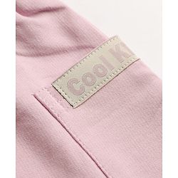 Pine Kids 100% Cotton Looper Knit Solid Shorts With Side Pockets - Light Pink
