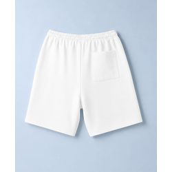 Pine Kids 100% Cotton Looper Knit Solid Shorts With Text Print - White
