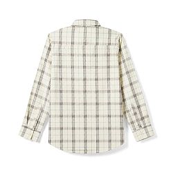 Pine Kids 100% Cotton Woven Full Sleeves Checks Shirts and T-shirt with Half Sleeves Tee and Believe In Yourself Print - Beige