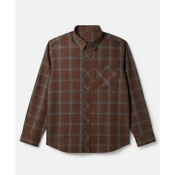 Pine Kids 100% Cotton Woven Shirts with Tank Top and Full Sleeves and Mountains Print - Brown