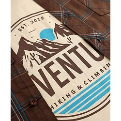 Pine Kids 100% Cotton Woven Shirts with Tank Top and Full Sleeves and Mountains Print - Brown