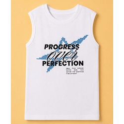 Pine Kids 100% Cotton Woven Half Sleeves Checked Shirt and T-Shirt with Progress With Process Text Print in Light Blue
