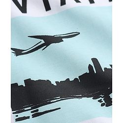 Pine Kids 100% Cotton Woven Full Sleeves Checks Shirts and T-shirt with Half Sleeves and Aviation Text Print - Mint Green