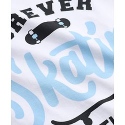 Pine Kids 100% Cotton Woven Full Sleeves Checks Shirts and T-shirt with Half Sleeves and Forever Skating Text Print - Light Blue